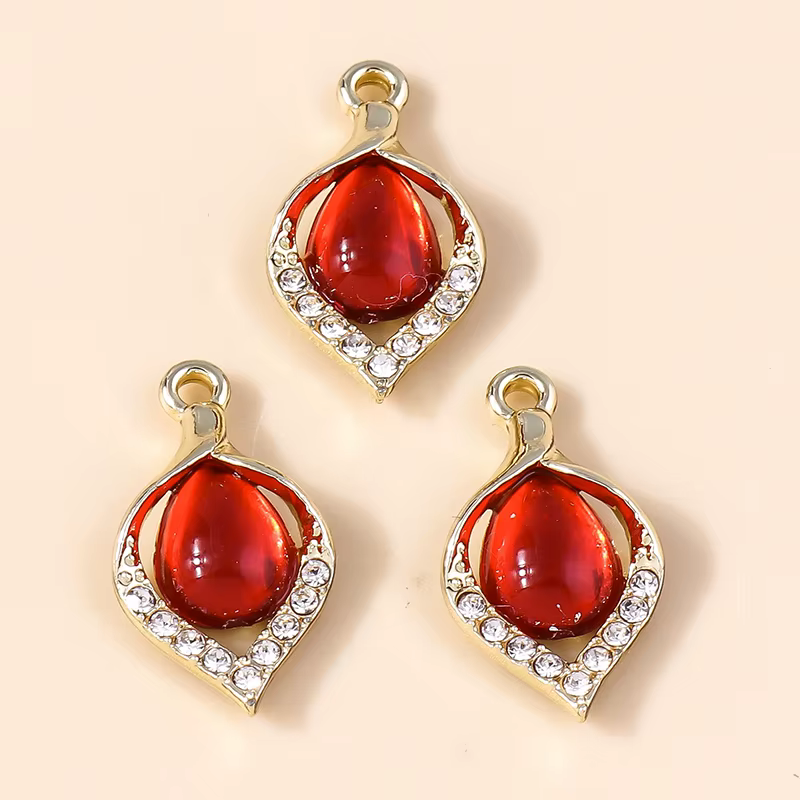 Leslie 10 pièces Magnifiques pendentifs en forme de feuille en opale et cristal pour la fabrication 