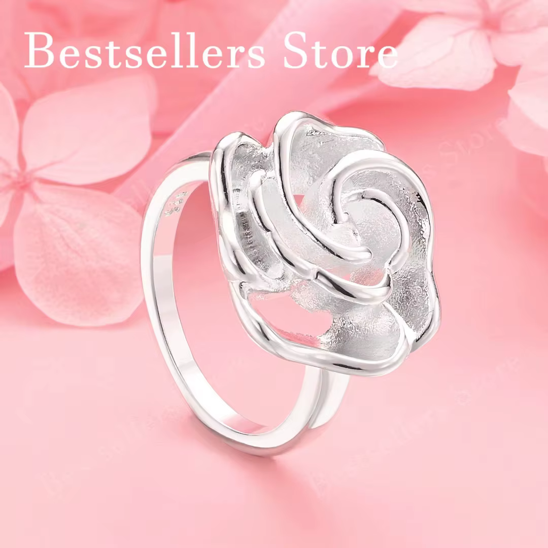 Bague rose exquise en argent sterling 925, 1 pièce, 7-10, bijoux cadeaux pour femmes, accessoires de