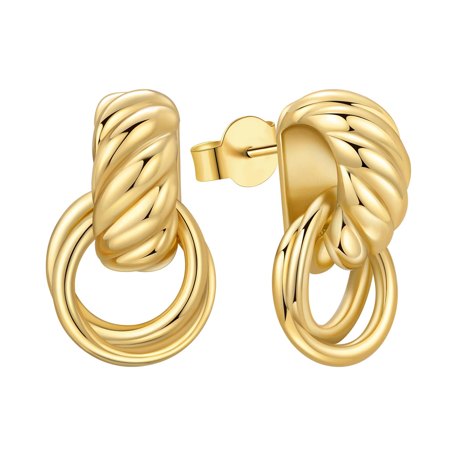 Orstarry 925 argent Sterling or polyvalent Double anneau boucles d'oreilles boucles d'oreilles pour 