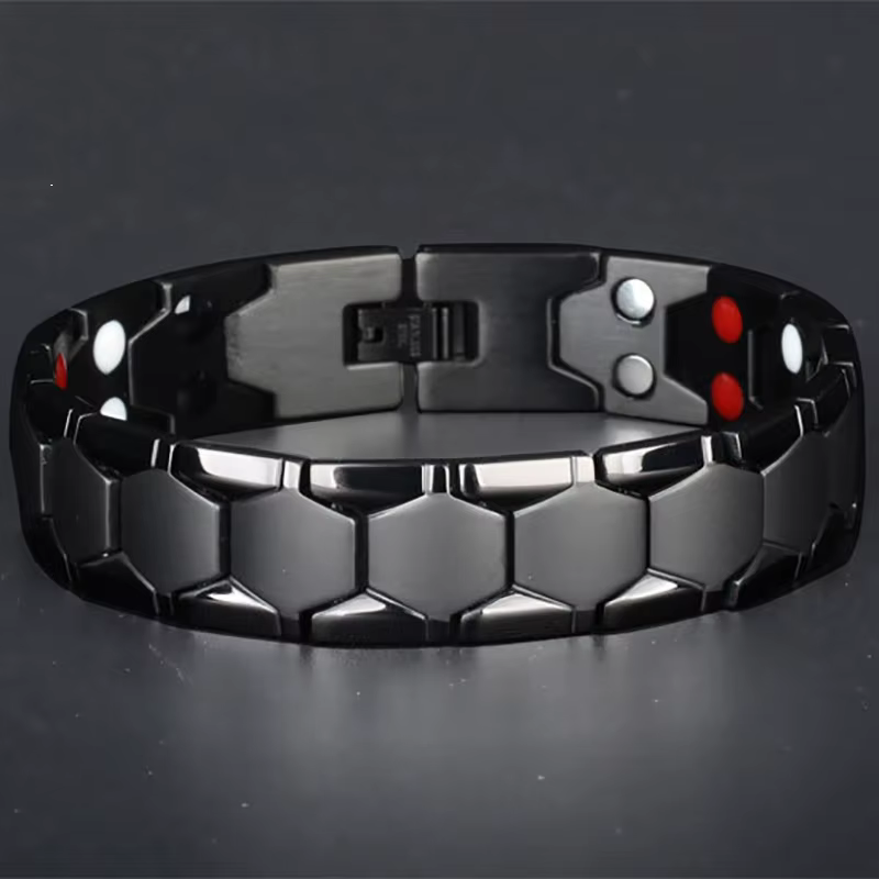Bracelet de perles d'hématite de guérison anti-fatigue pour hommes, bracelet magnétique commandé, pe