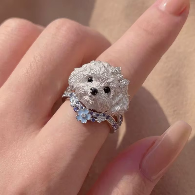 Bague Personnalisée Chat Mignon – Bijou Minimaliste Élégant – Cadeau Haut de Gamme pour Femme / Acce