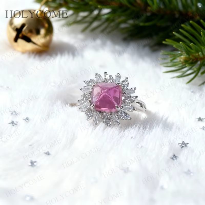 Bague en argent sterling 925 avec saphir Padparadscha, coupe spéciale 8x8mm 4CT, bijoux uniques pour