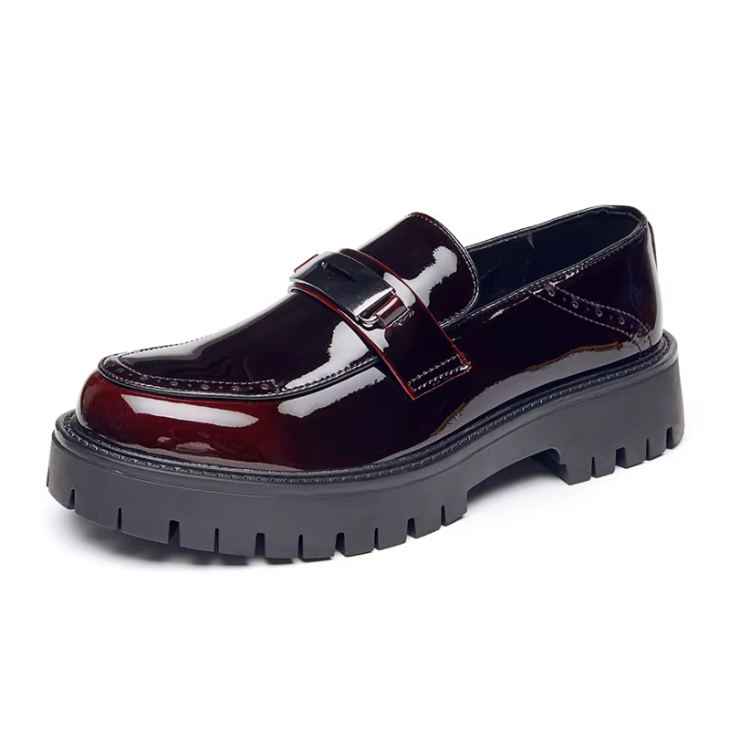 Nouvelles Chaussures à Plateforme pour Hommes, Mocassins à Semelle Épaisse, Chaussures de Mariage No