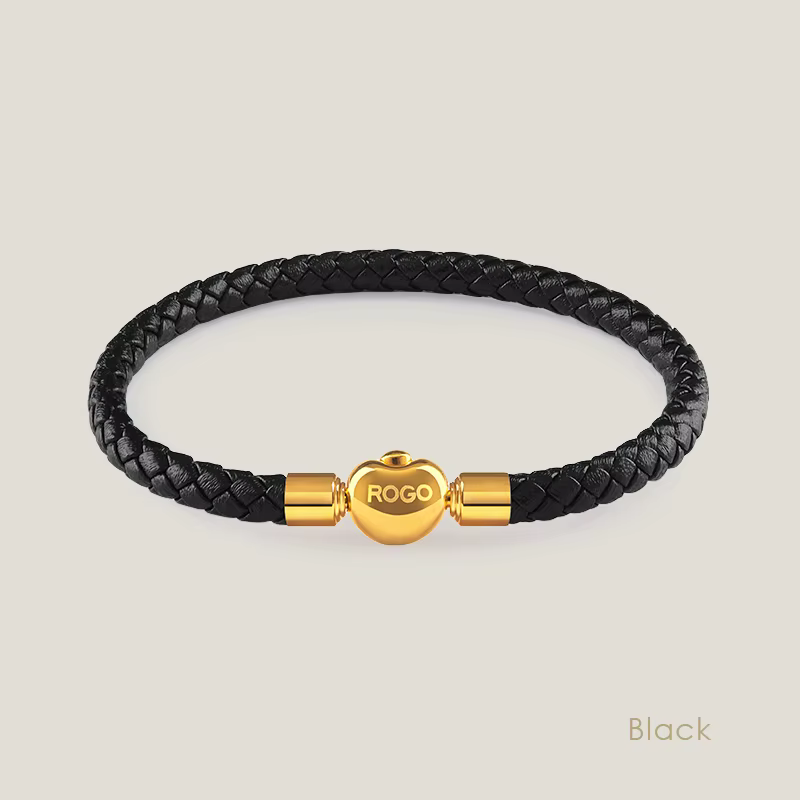 Bracelet porte-bonheur en cuir véritable tressé pour femme, trésor doré, Simple, noir, rouge, mode f