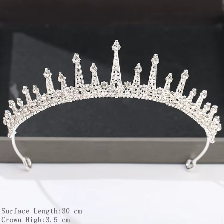 Couronne de couleur argent et diadème, accessoires pour cheveux pour femmes, accessoires de mariage,