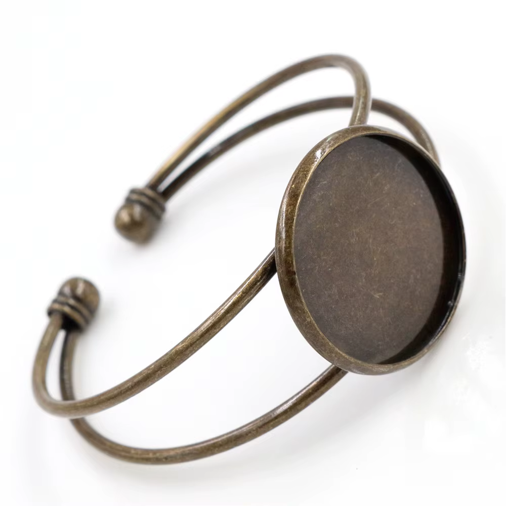 Haute Qualité 20mm 25mm 8 Couleurs Bronze Or Argent Plaqué Bracelet Blanc Bracelet Bracelet de Base 
