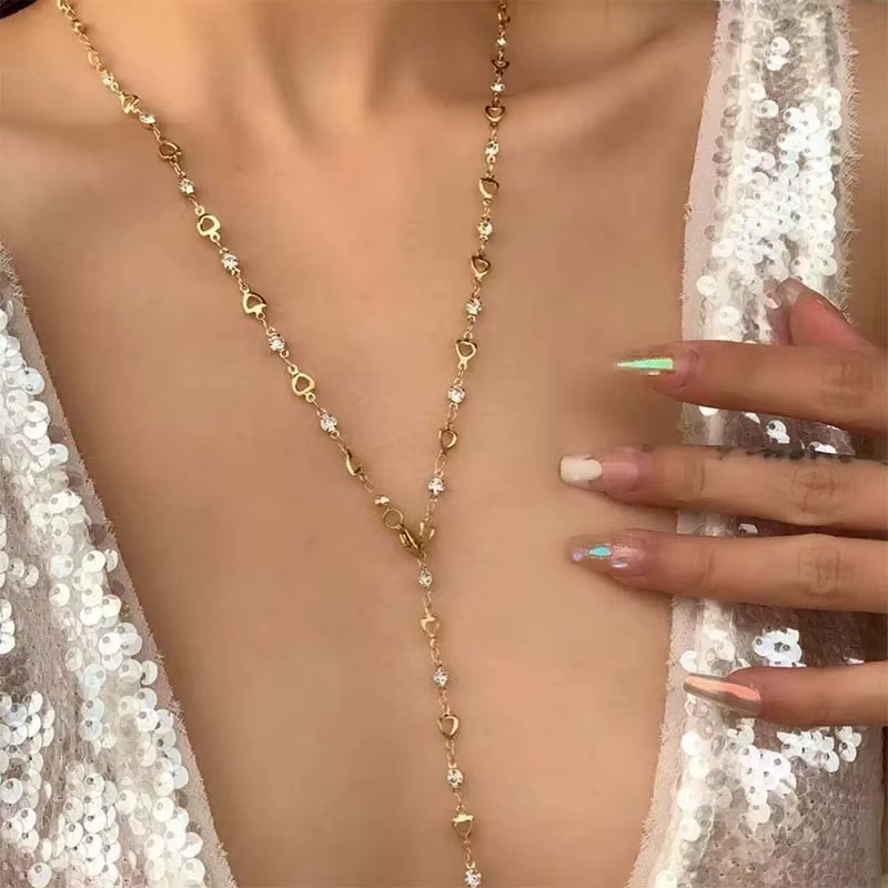 Collier bohème coloré Long en forme de Y, chaîne de clavicule en métal, couleur or argent, fête de v