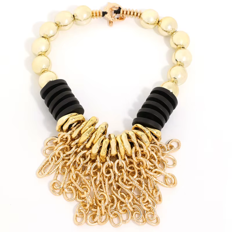 Collier de perles avec chaînes, accessoires faits à la main pour femmes, bijoux de fête de mariage