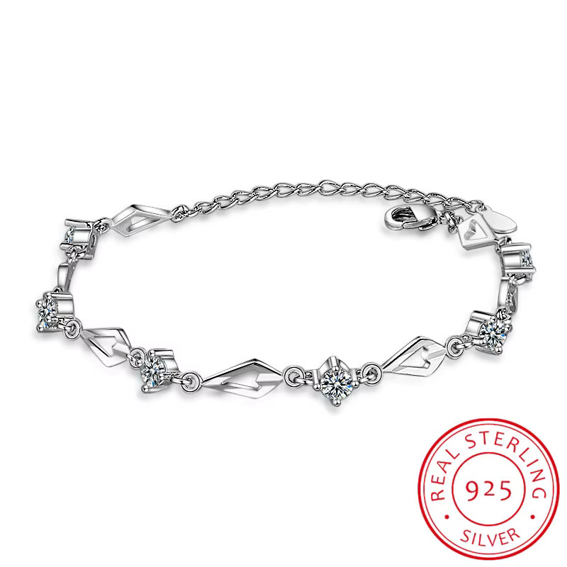 Argent 925 bijoux Bracelets pour femme à la mode améthyste 925 Bracelet en argent Sterling breloque 
