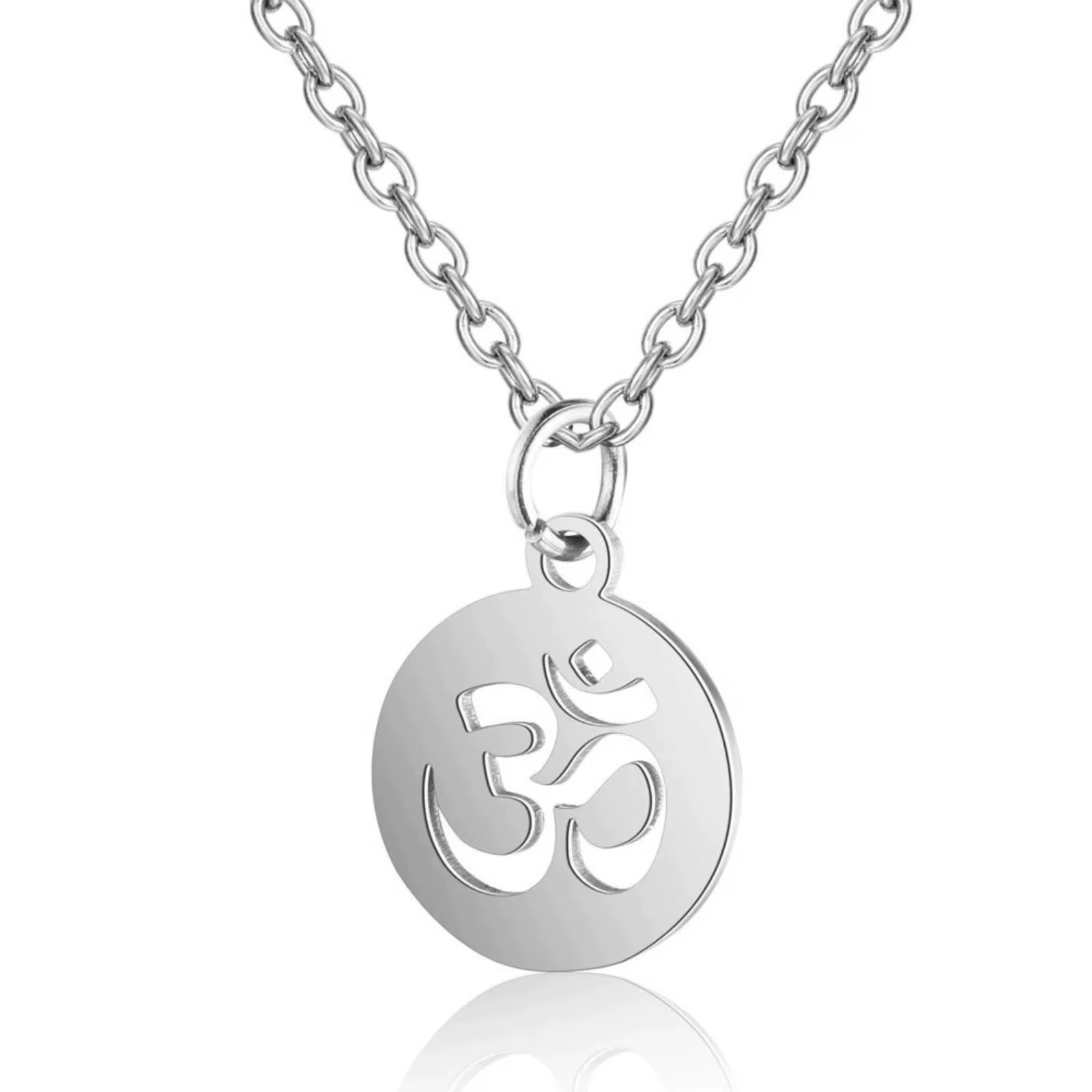 Colliers avec pendentif bouddhiste hindou Om pour femmes et hommes, bijoux de Yoga indien en acier i