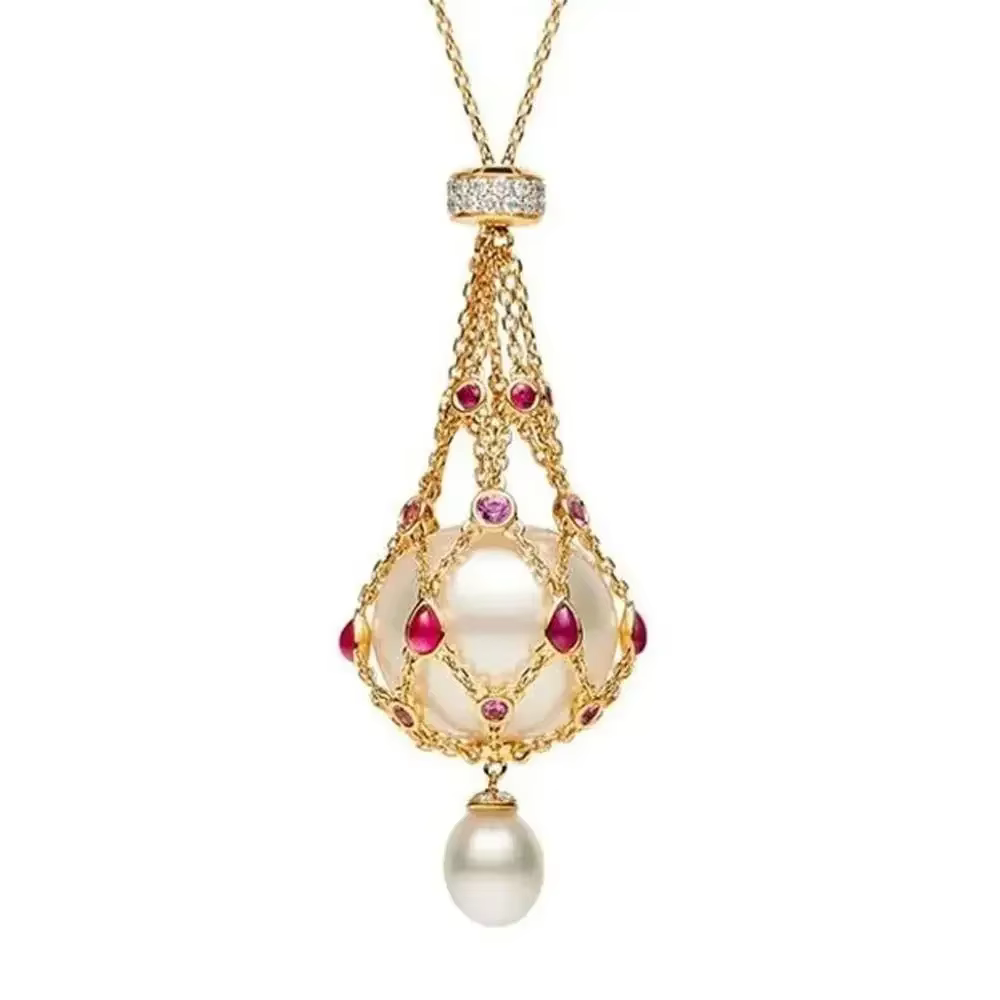 Pendentif Lavalier en métal avec perles et pierres précieuses, bijoux Interchangeables, cadeaux, sup