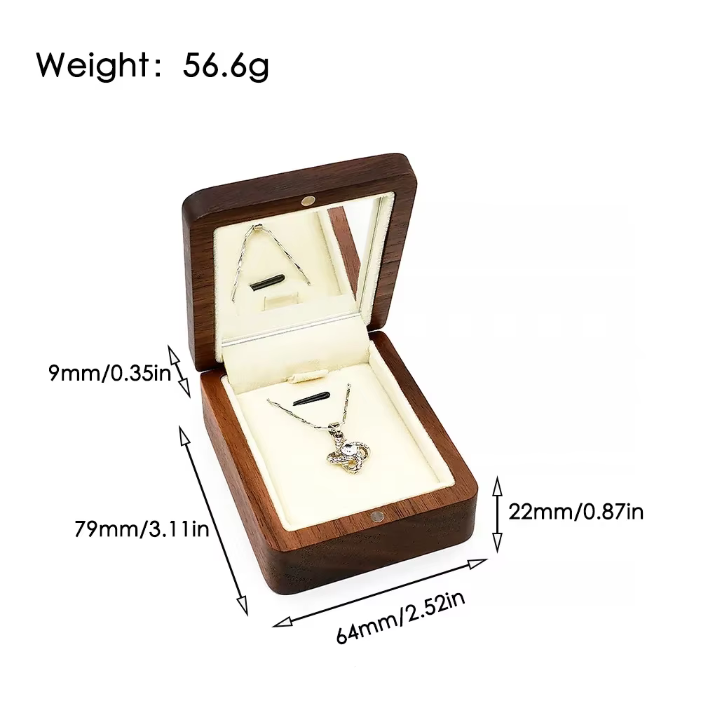 Boîte à bijoux personnalisée en bois pour collier, coffret cadeau pour petite amie, femme, boîte de 