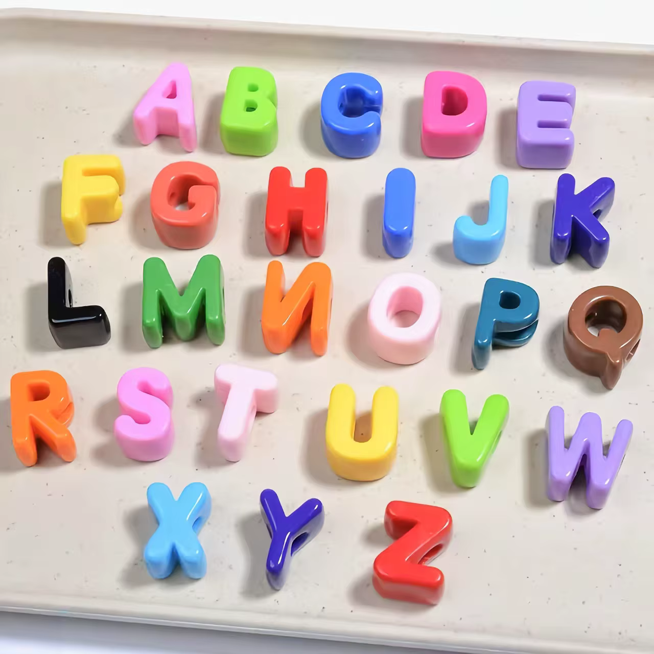 26 grandes perles lettres de 6 mm avec trou de 20 mm (A à Z) pour kit de fabrication de bijoux DIY, 