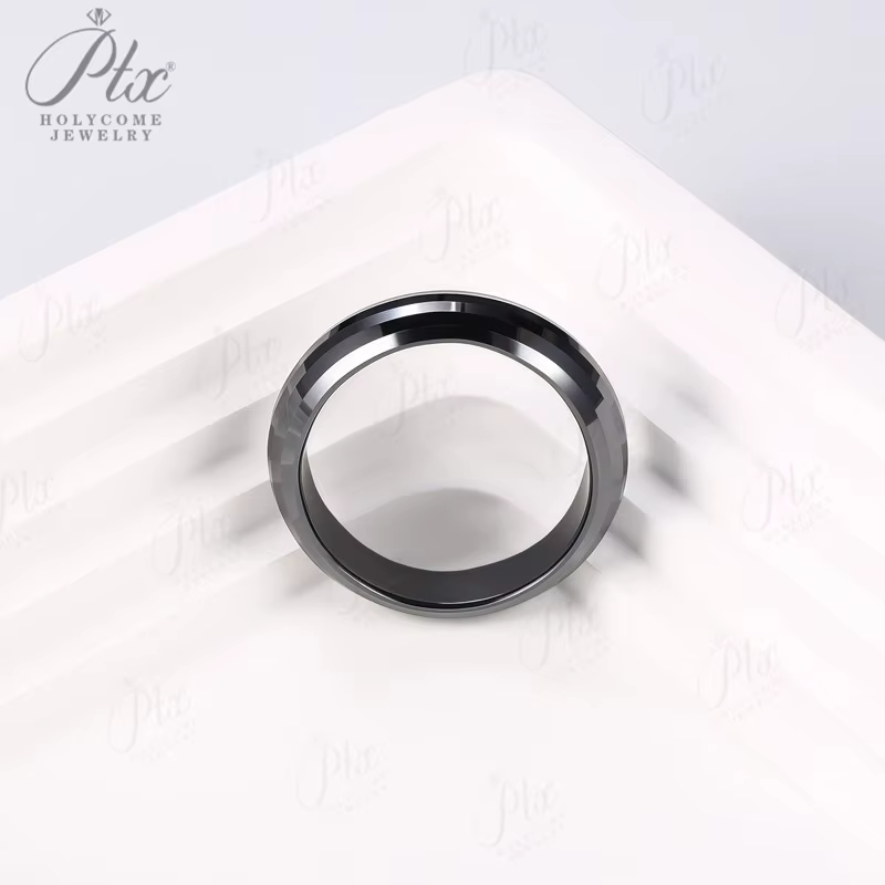 Bague personnalisée en pierre précieuse Moissanite - Forme ronde Design unisexe exquis et élégant Id