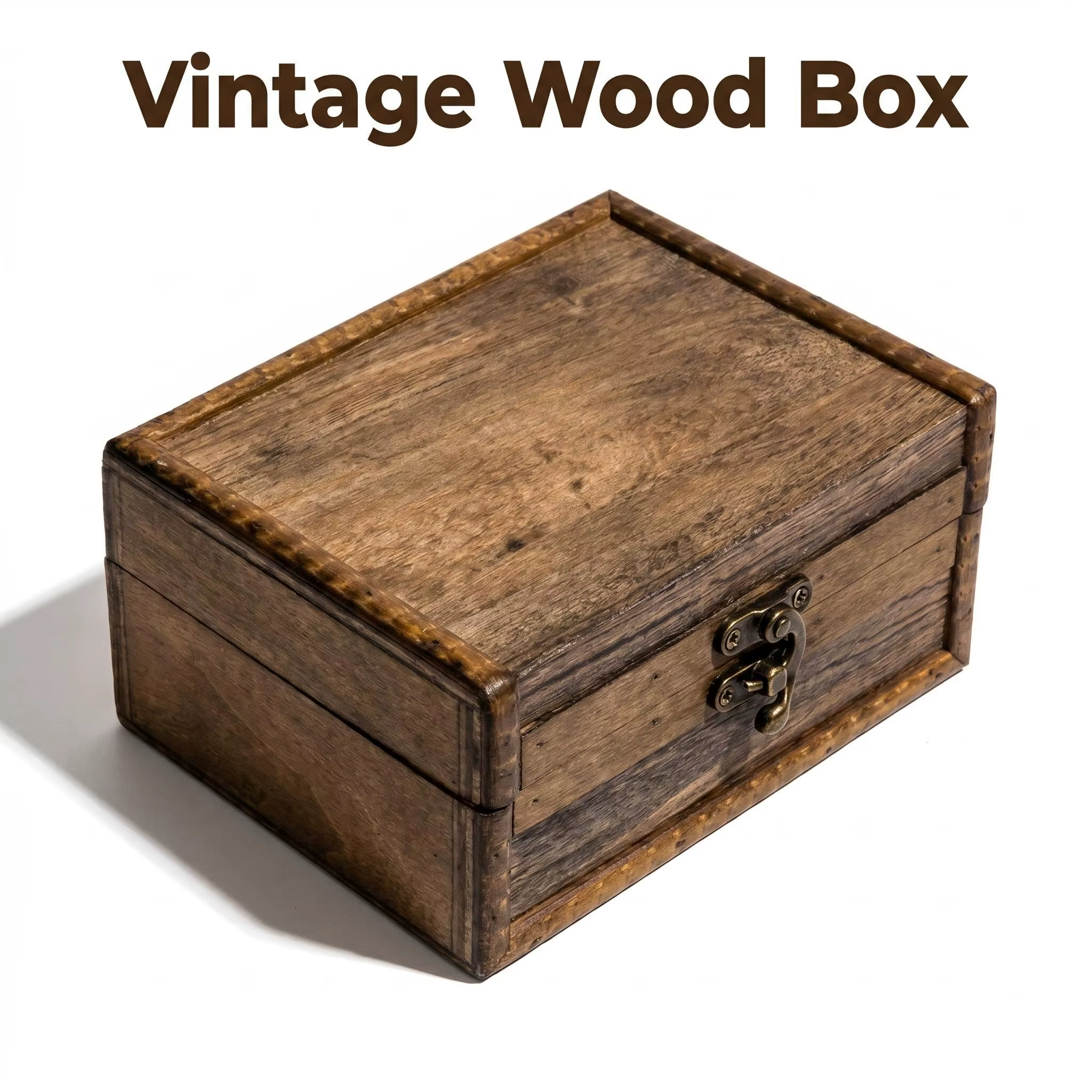 Boîte de rangement vintage en bois avec fermoir, coffre à bijoux artisanal pour boucles d'oreilles e