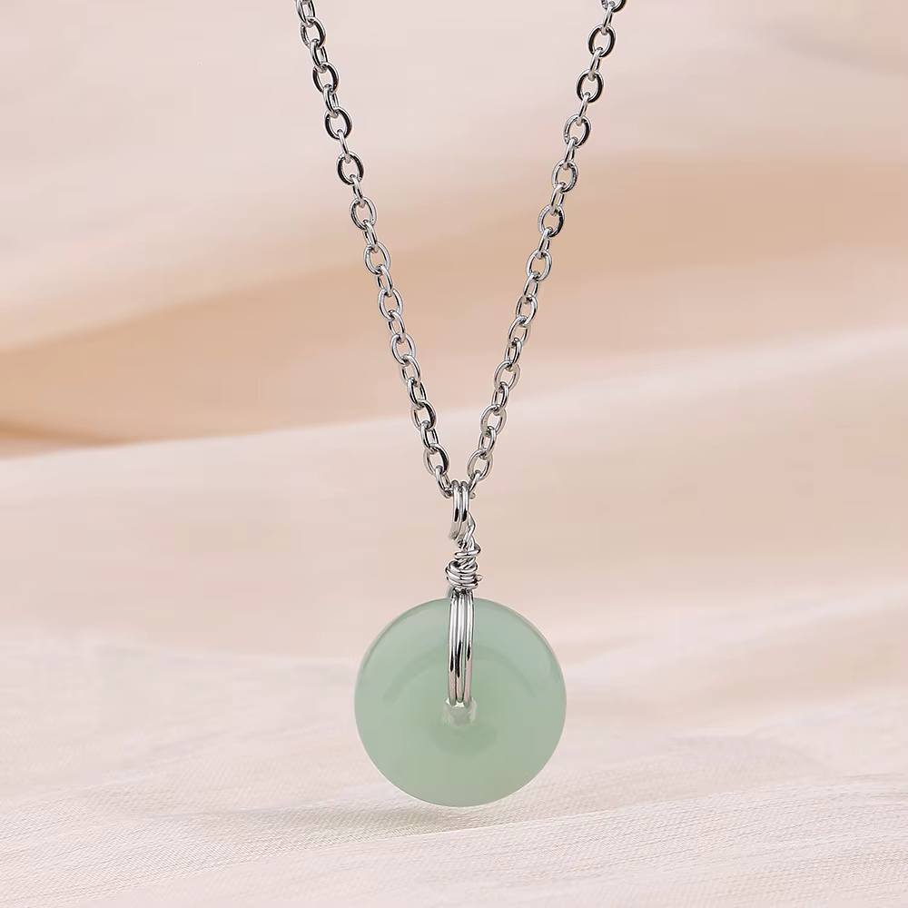 Ventfille – collier avec pendentif en Jade Hetian pour femmes et filles, cadeau léger de luxe, Niche