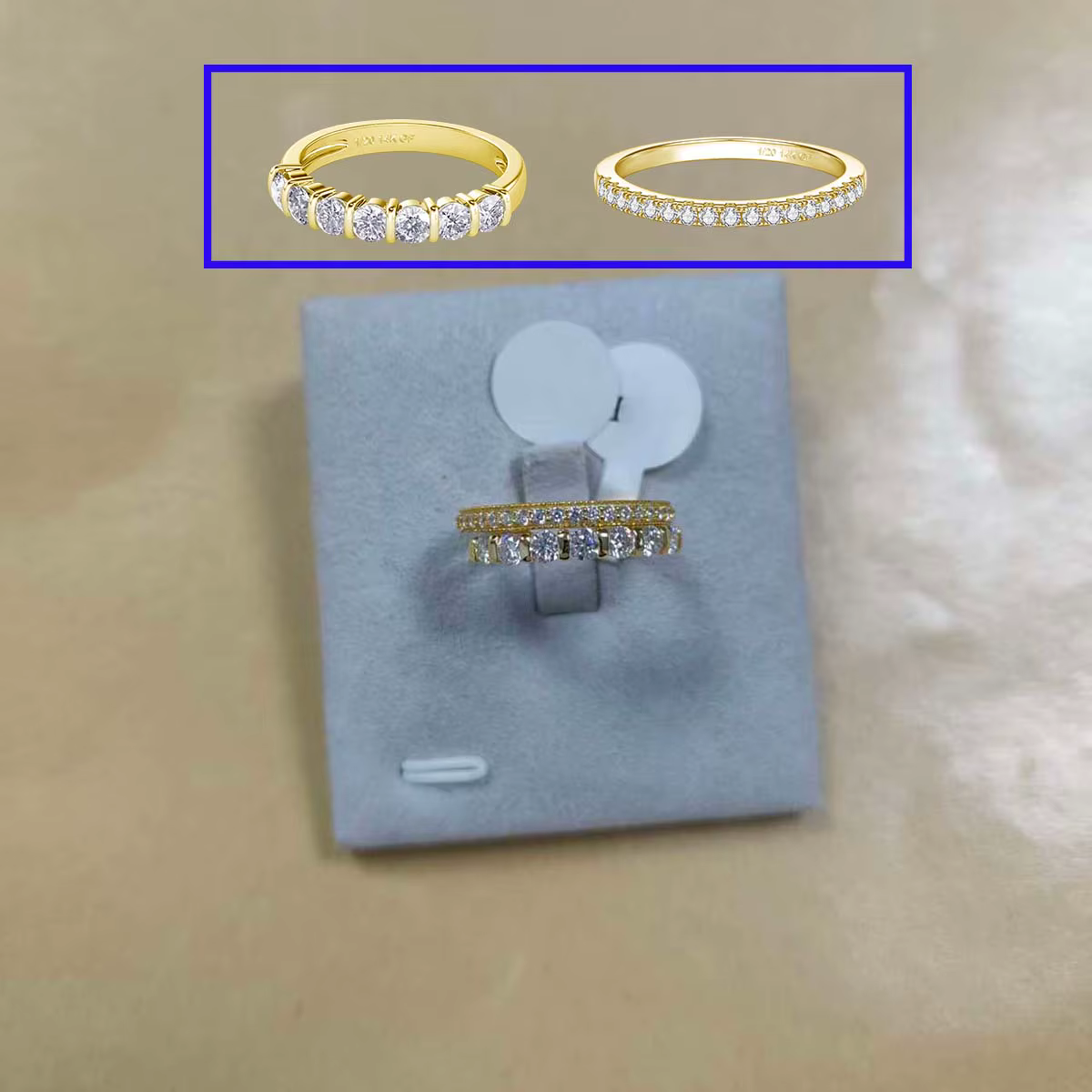Bagues de fiançailles et de mariage solitaires en or 14 carats, avec moissanite ronde de 3 carats, e