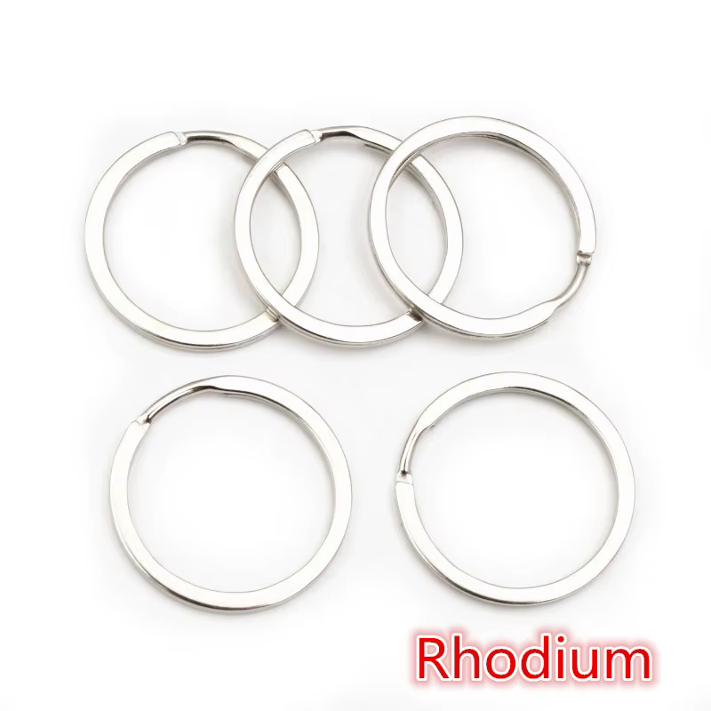 20Pcs 25-30mm Or Argent Plaqué Porte-clés Porte-clés Fermoir Résultats Porte-clés Split Anneau Plaqu