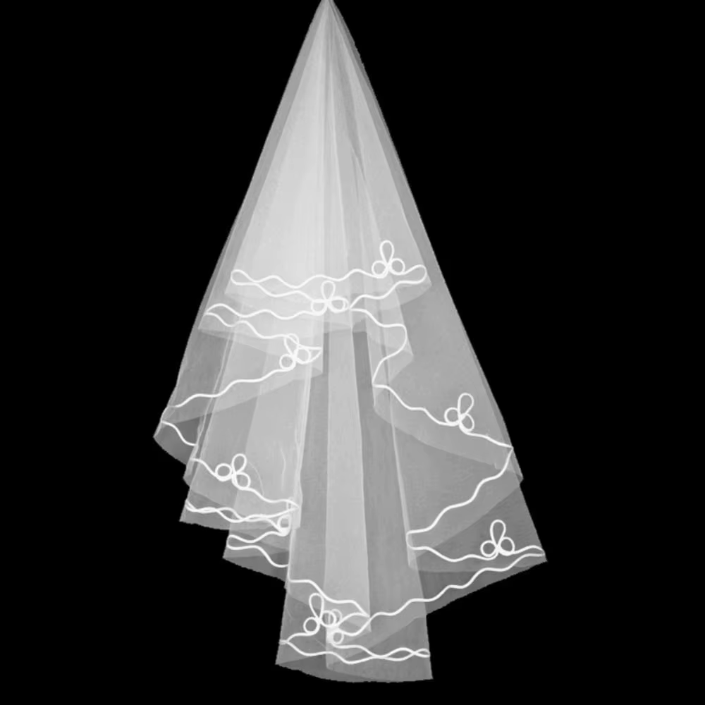 Voile de mariée minimaliste et élégant en dentelle, à une couche, en gaze, accessoire de mariée