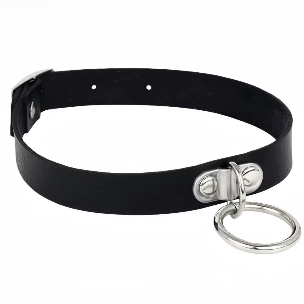 Collier ras du cou punk gothique en cuir PU Anime Reze avec chaîne et anneau de traction, accessoire