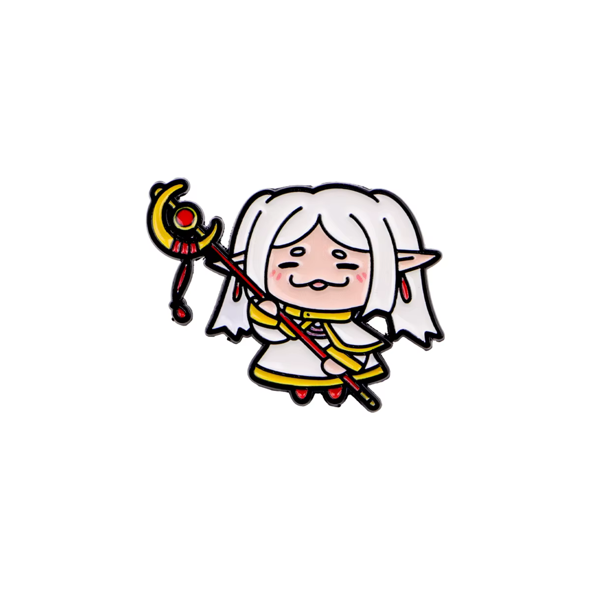 Lot de 1 à 4 épingles en émail mignonnes, motif elfe aux cheveux blancs, broche de dessin animé pour