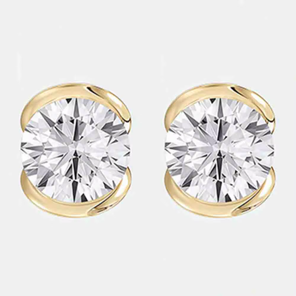 WUIHA Boucles d'oreilles clous en argent sterling 925, 2 carats, taille marquise, couleur D, diamant