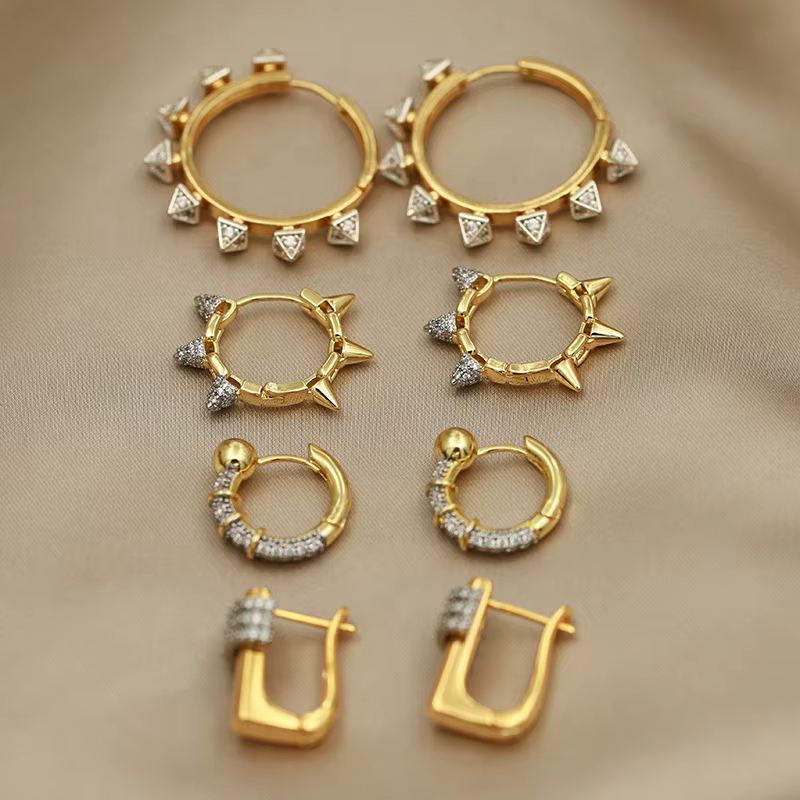 Boucles d'oreilles géométriques en cristal pour femmes, nouveau Design de vue, marque de mode, bijou