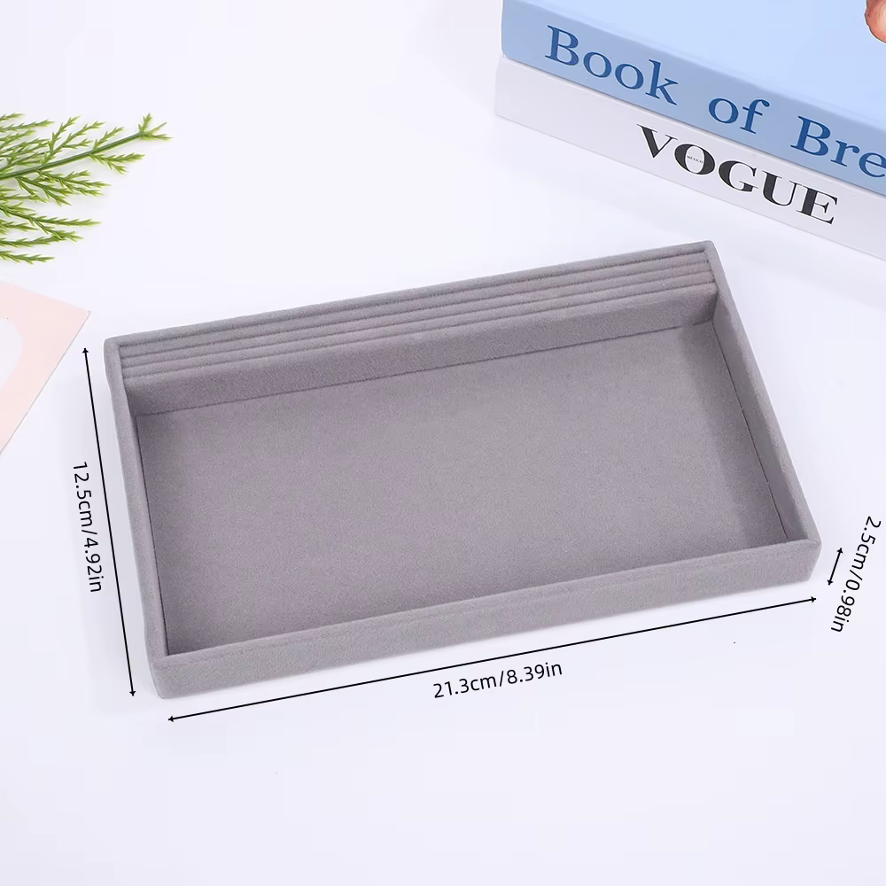 Plateau organisateur de bijoux empilable en velours, inserts de rangement pour tiroirs pour bagues, 