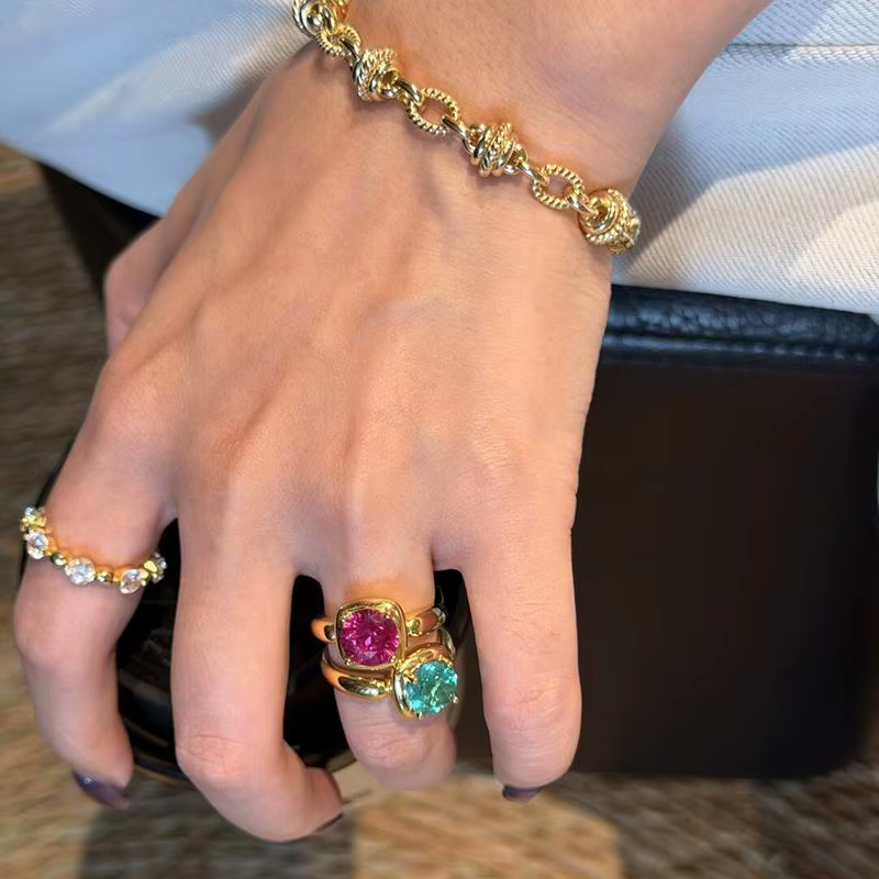 ❃ Bague ouverte en forme de cube de sucre pour femmes et filles, bijoux tendance pour fête, cadeau