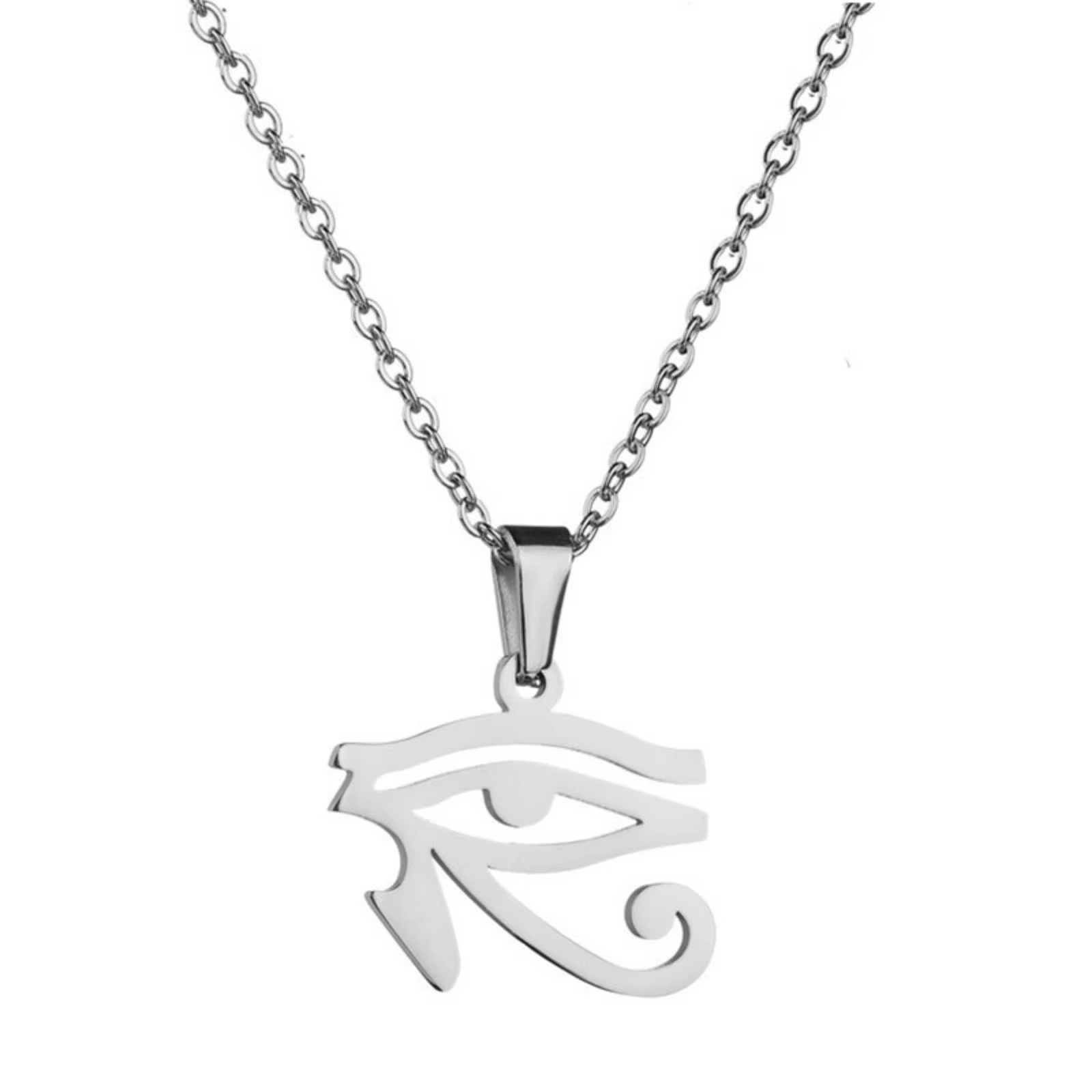 Collier pendentif l'oeil d'horus pour femmes et hommes, amulette d'egypte ancienne, bijoux en acier 