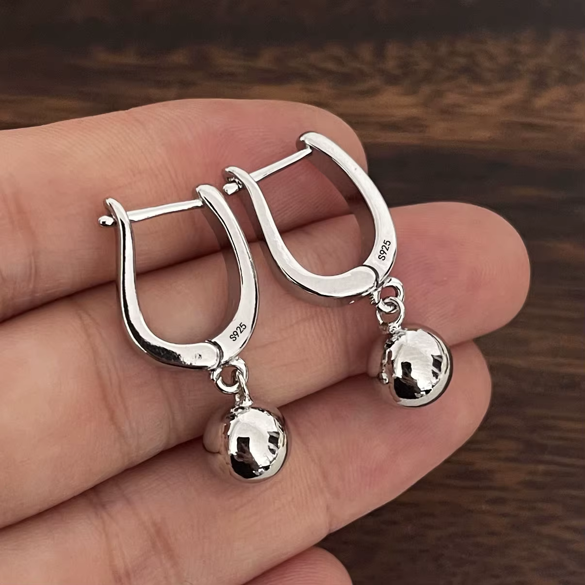 BF CLUB – boucles d'oreilles en argent Sterling 925 pour femmes, tendance, Simple, rétro, boule, bij