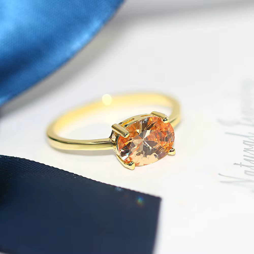 Bagues de fiançailles de mariage pour femmes, bijoux pour femme, bague de couleur or avec pierre, ba