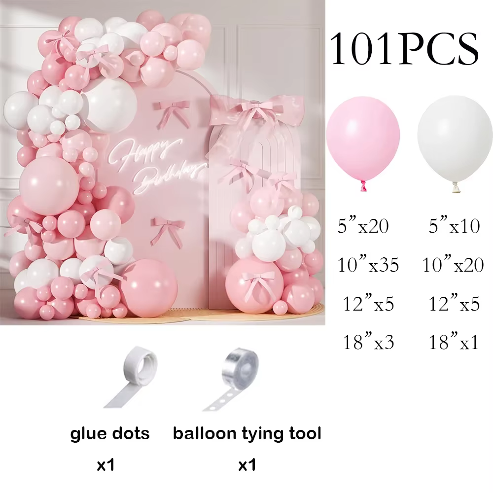 Guirlande de ballons rose Pastel, Kit en arc de ballons blanc et rose, décoration pour anniversaire 