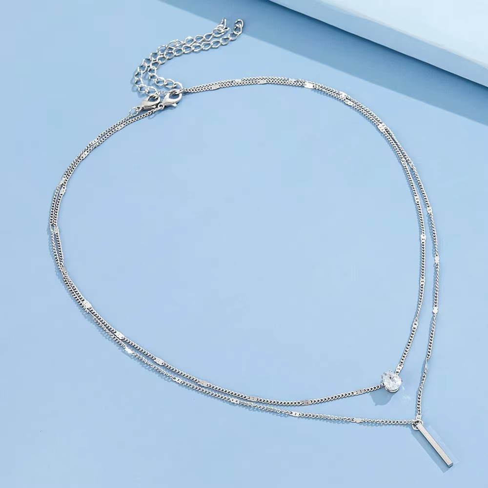 ChimZunderes-Collier pendentif multicouche pour femme, tour de cou JOChoker, bijoux brillants, cadea