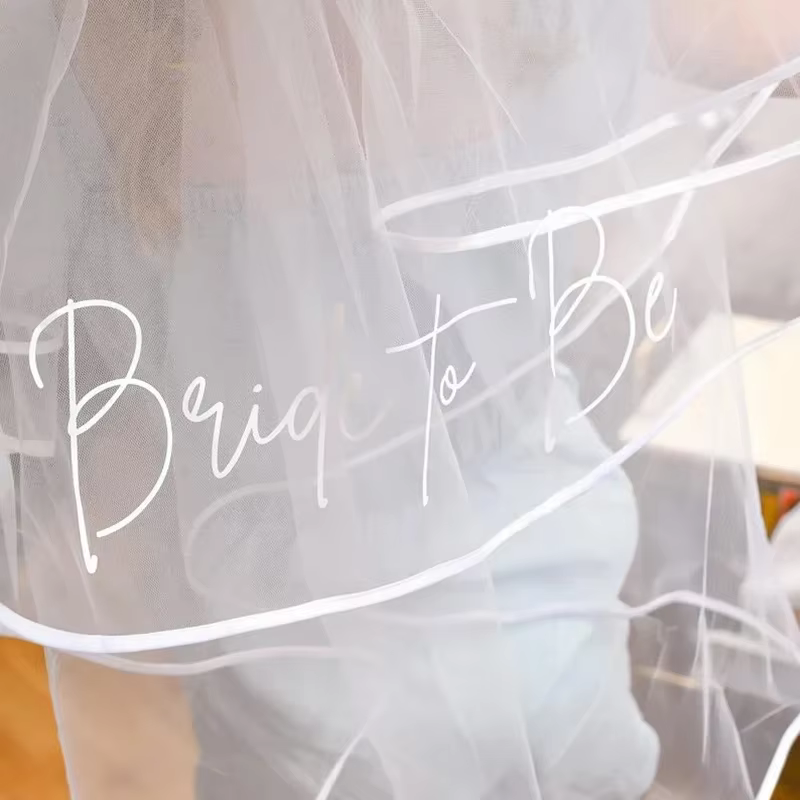 Voile de mariée pour enterrement de vie de jeune fille, douche nuptiale, décoration de mariage bohèm