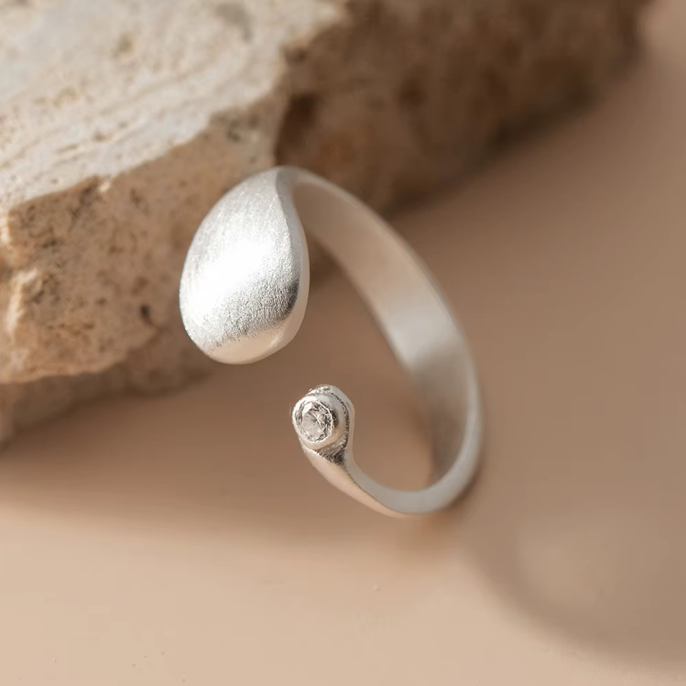 Bague brossée mate-bande de mariage minimaliste en argent pour femmes, bijoux empilables neutres en 