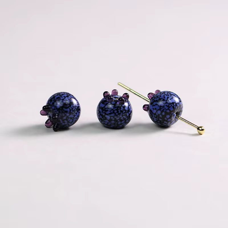 Perles de verre de myrtille, Simulation faite à la main, fruits, framboise, bijoux, Bracelet, access