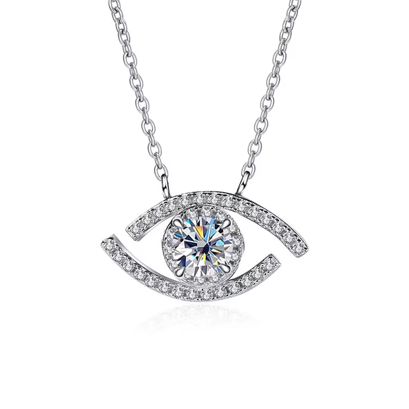 Collier pendentif œil porte-bonheur en argent sterling 925 pour femme, bijoux de mariage tendance av