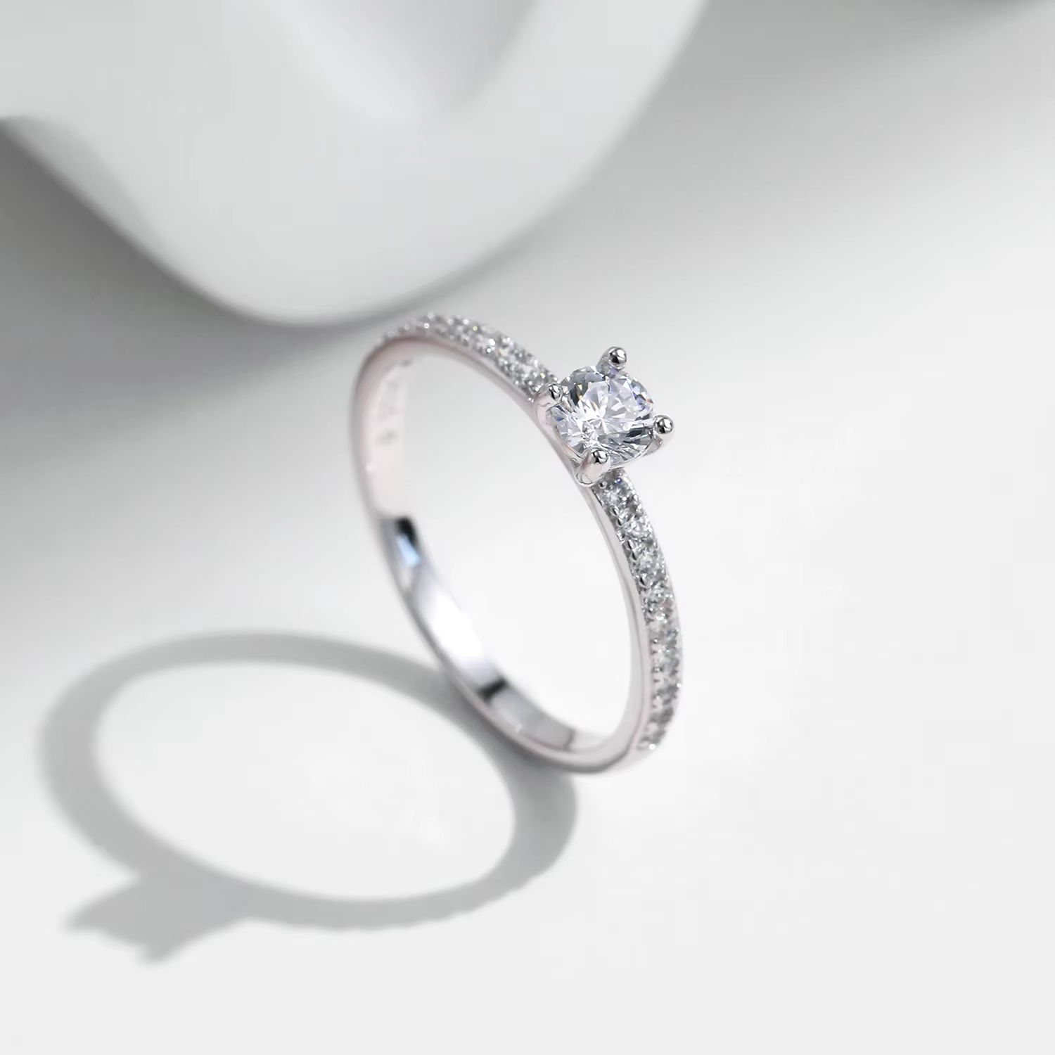 MODIAN D couleur Moissanite bague délicate carré 925 en argent Sterling laboratoire diamant bague po