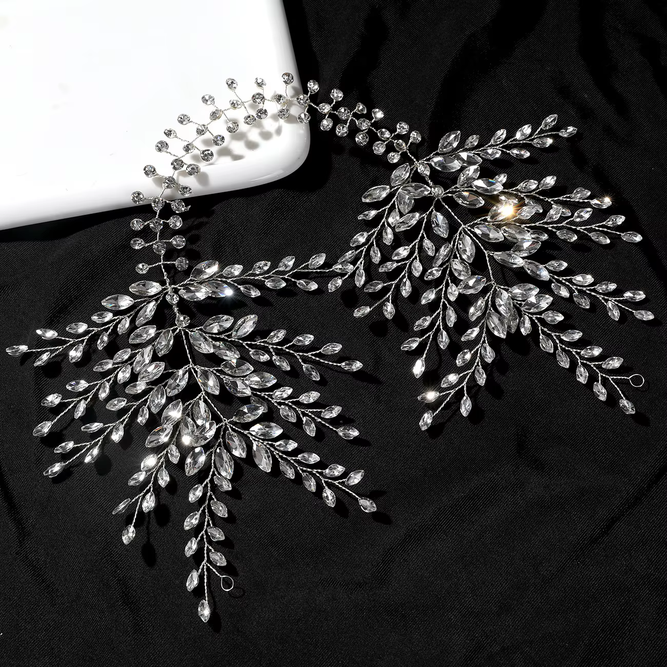 Serre-tête de mariée fait main SLBRIDAL, tendance, avec cristaux, strass et perles, accessoire de ch