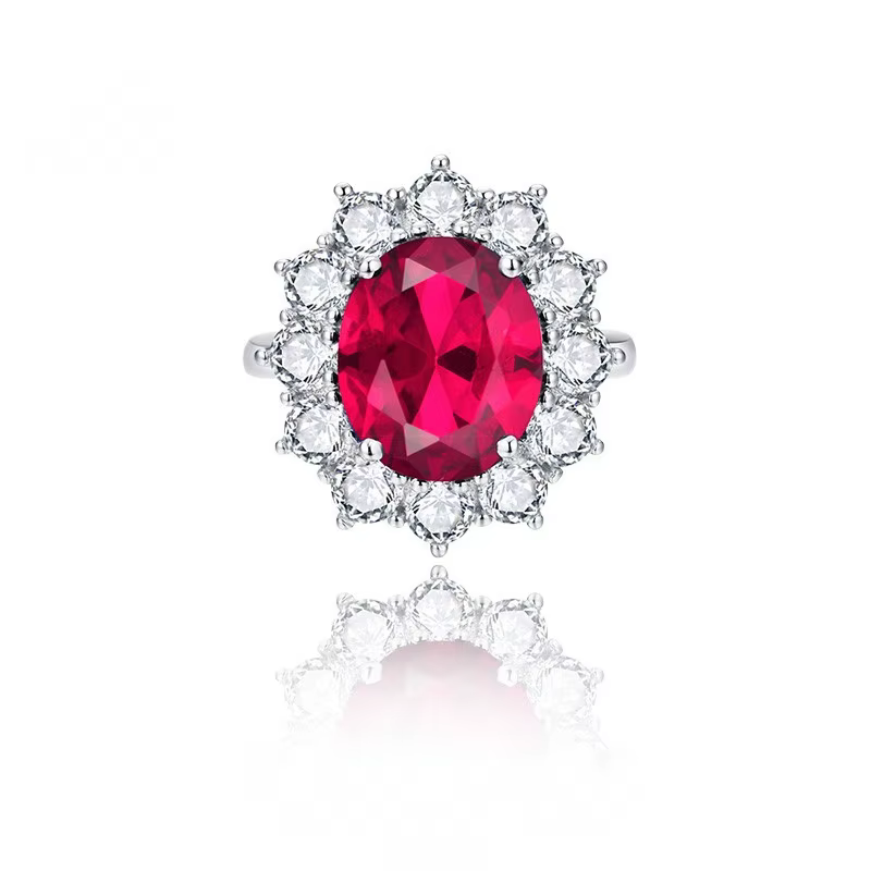 Charmant 6.0CT bague saphir bleu mer coupe ovale éternité Diana tendance populaire mariage Royal bij