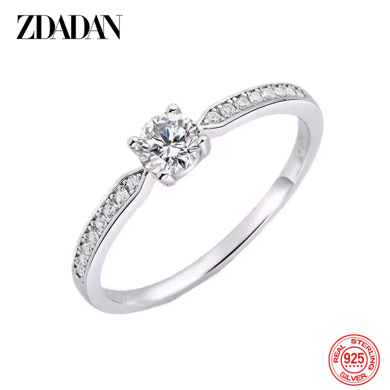 ZDADAN – bague Moissanite en argent Sterling 925, or 18 carats, bijoux à la mode pour femmes