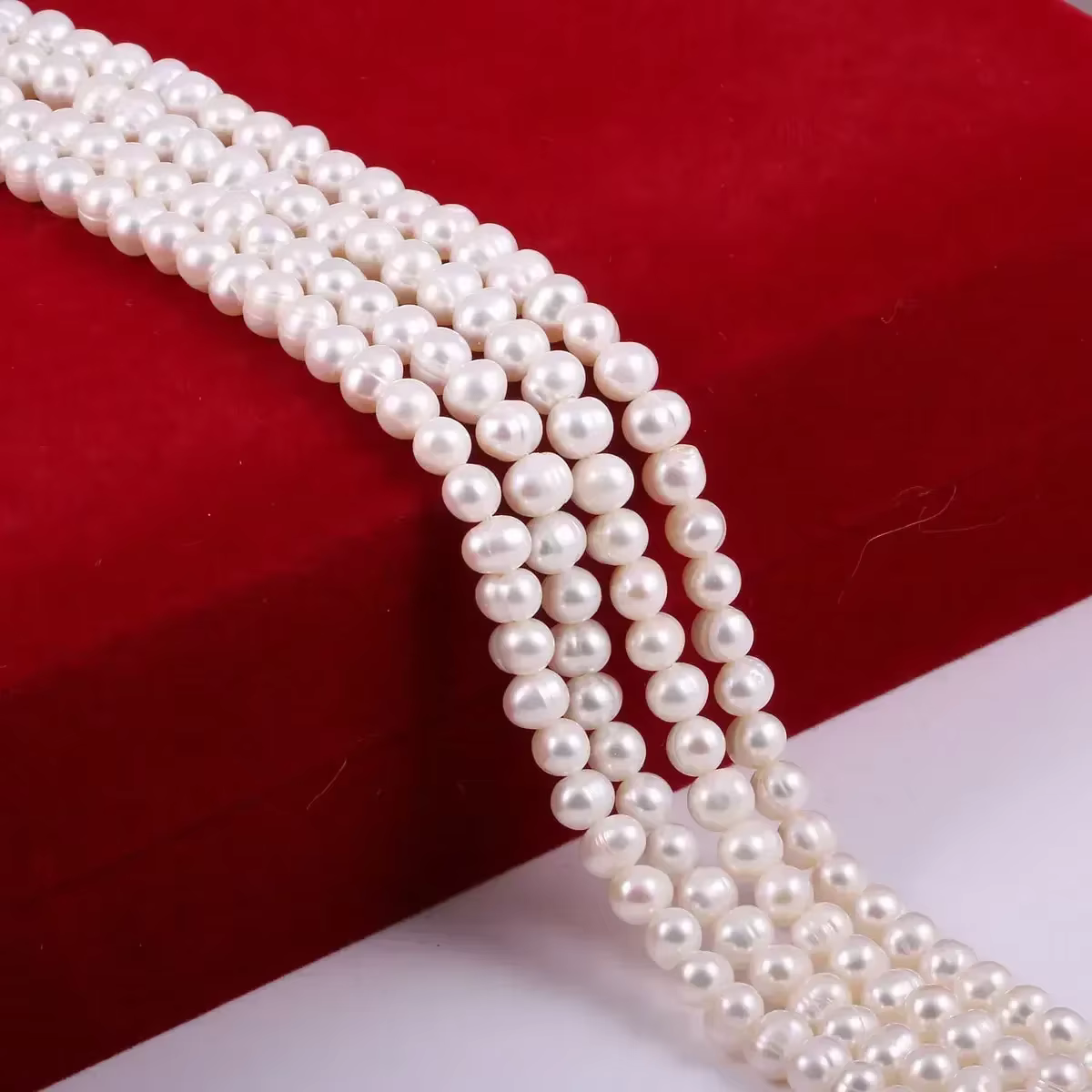 Perle naturelle d'eau douce non nucléaire, perle ronde isolée pour la fabrication de bijoux, bracele