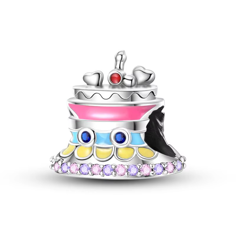 Jupe rose de voyage en argent 925, jolie jupe brillante en zircone, perles adaptées au Bracelet Orig