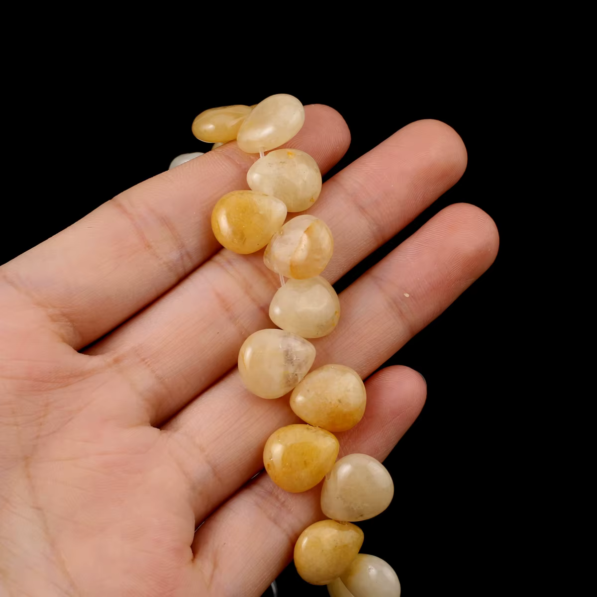 Pierre naturelle Guardian Gem, jade jaune, perles en forme de goutte d'eau pour la fabrication de bi