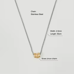 Collier à breloques en acier inoxydable plaqué or 18 carats, chaîne cubaine charismatique, nouveau d