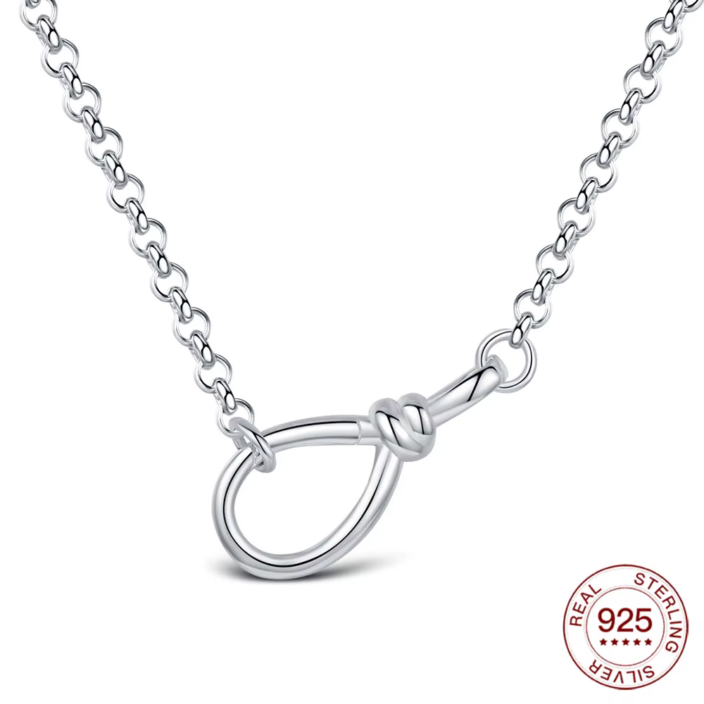 Collier infini minimaliste en argent Sterling 925 Original, idéal pour Bracelet, bricolage pour femm