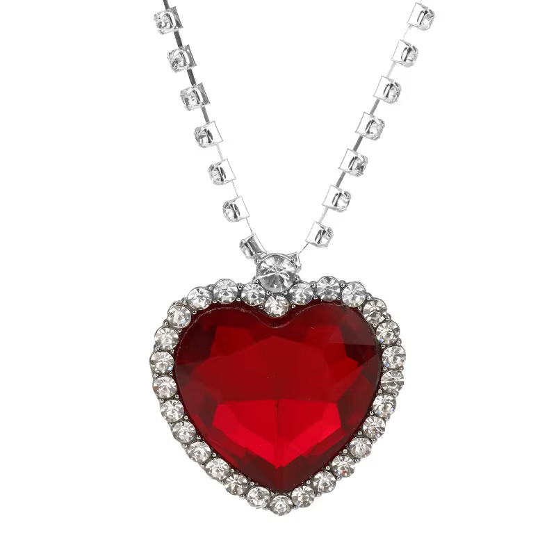 Titanic océan coeur amour pour toujours collier coeur couronne cristal breloque ras du cou pendentif