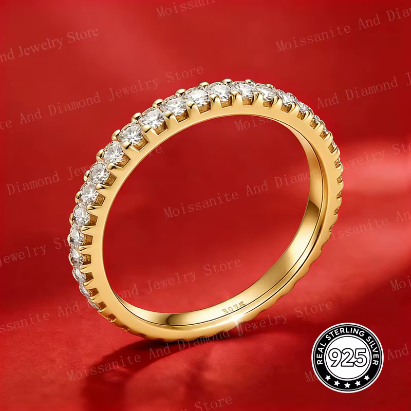 Promotion Bague unisexe 100% authentique en moissanite et zircone cubique, argent S925, D VVS1, luxe
