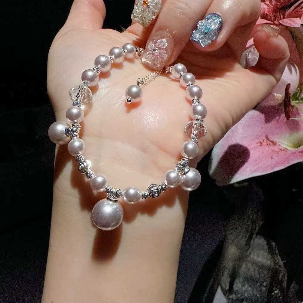 LENNIK Vente Flash Bijoux Femme, Bracelet Gourde en Quartz Rose Naturel Azurite Rose Effet Glace Pil